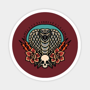 cobra and roses tattoo Magnet